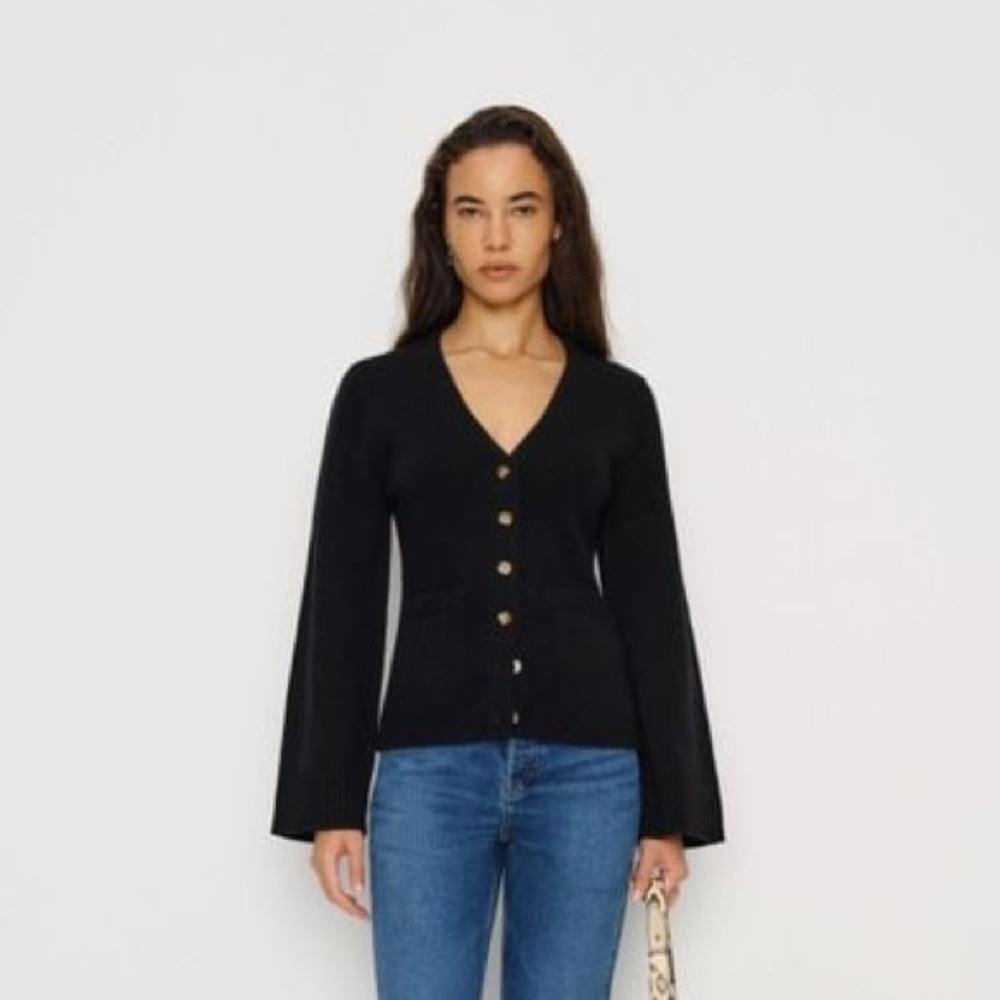 NWT Reformation Holden Regenerative Wool Cardigan Black Small